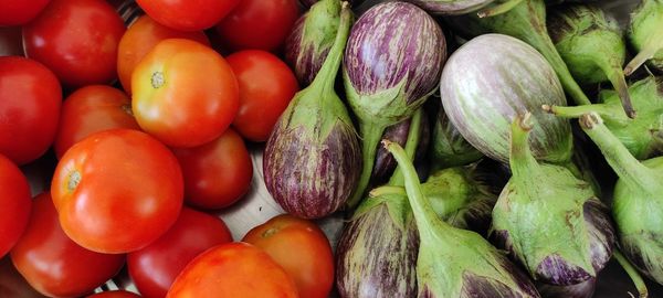 Full frame shot of fresh vegetables at market stall