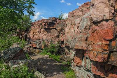 Rock formation against sky