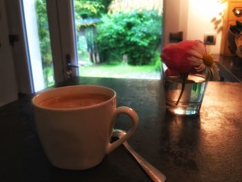 Coffee cup on table