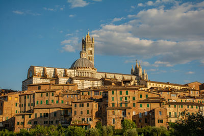 Low angle view of buildings against sky