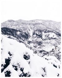 Scenic view of mountains during winter