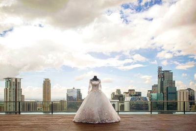 View of cloudy sky over city