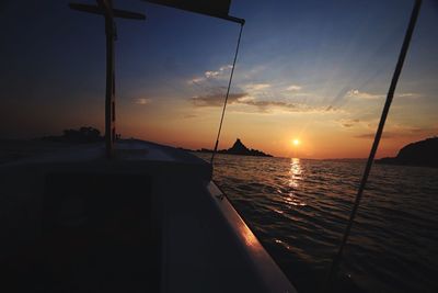 Scenic view of sea at sunset