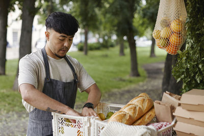 Man at food stall