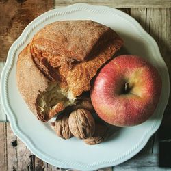 Close-up of typical autumnal food on a white plate