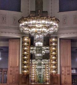 Low angle view of illuminated building