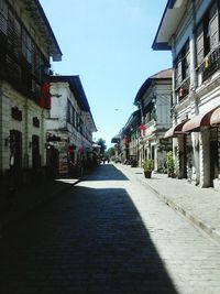 Road along buildings