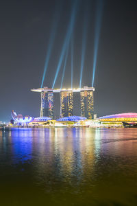 Illuminated city at night