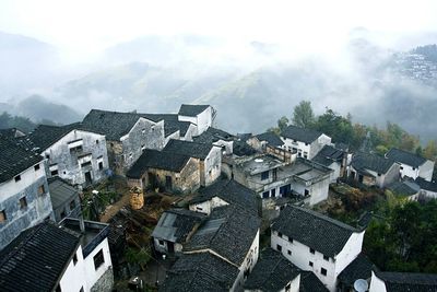 High angle view of townscape