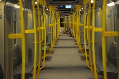 Interior of illuminated factory