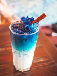 Close-up of drink in glass on table