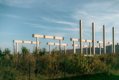 View of factory against sky