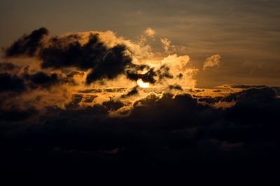 Low angle view of sky at sunset