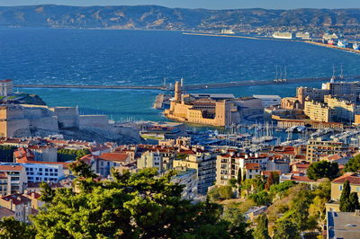 High angle view of cityscape