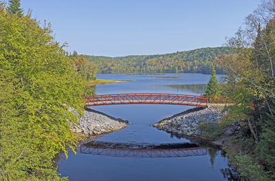 Scenic view of lake against clear sky