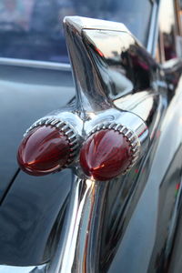 Close-up of vintage car taillights