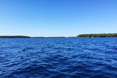 Scenic view of calm sea against clear sky