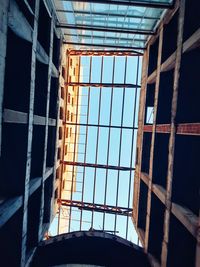 Low angle view of skylight in building