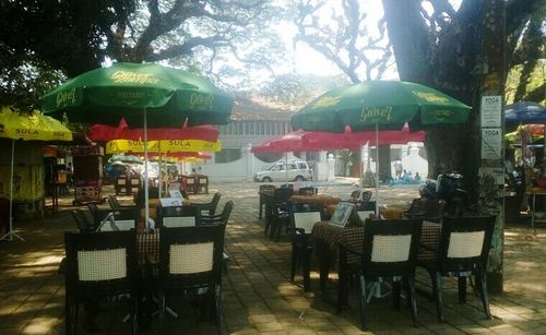 Empty chairs in restaurant