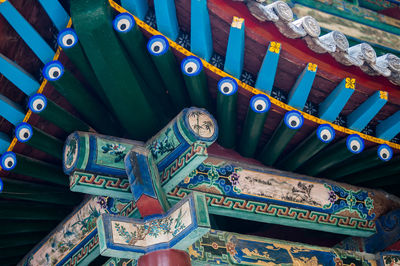 Low angle view of illuminated lanterns