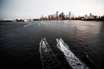 River with cityscape in background