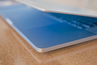 Close-up of laptop on table