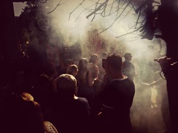 Group of people enjoying music concert