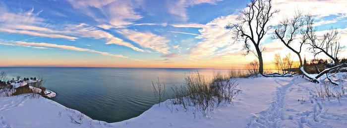 Scenic view of sea during sunset