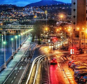 Illuminated street light at night