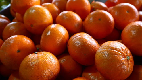 Full frame shot of oranges at market