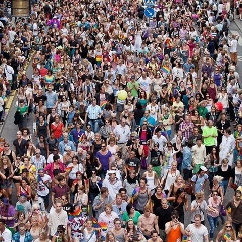 large group of people, abundance, crowd, multi colored, large group of objects, variation, high angle view, person, lifestyles, leisure activity, padlock, men, street, day, market, choice, outdoors, mixed age range, celebration