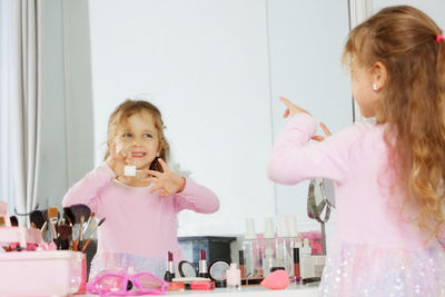 Mother and daughter at home