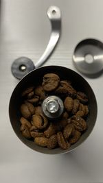 High angle view of food on table