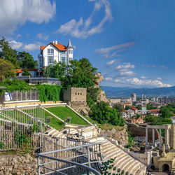 High angle view of buildings in city plovdiv, bulgaria