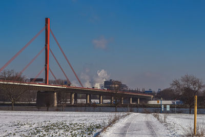 Bridge against sky during winter