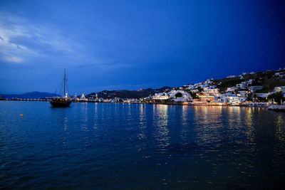 Scenic view of sea against blue sky