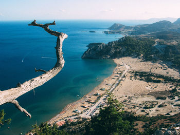 High angle view of sea against sky