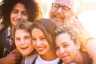 Portrait of smiling friends