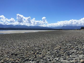 Scenic view of beach against sky