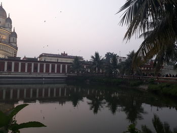 Reflection of building in lake