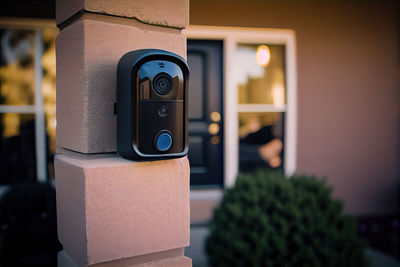 Close-up of security camera