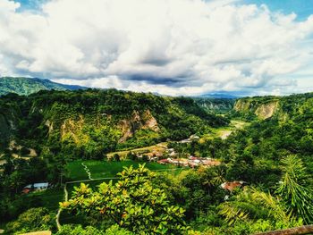 Scenic view of townscape against sky