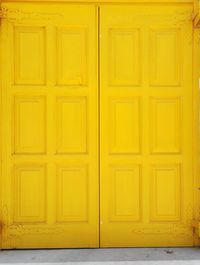 Yellow closed door at home