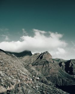 Low angle view of mountain against sky