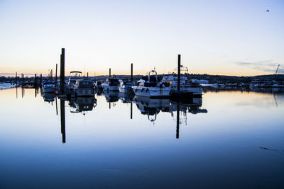 View of boats in harbor