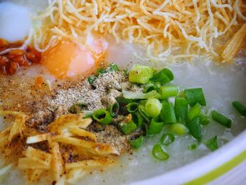 Close-up of served food in bowl