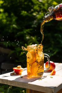 Close-up of drink on table