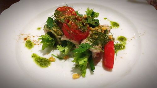 Close-up of served food