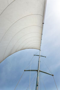 Low angle view of sailboat against sky