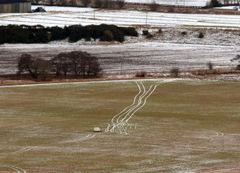 Scenic view of field during winter